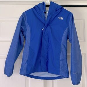 North Face girls blue rain jacket sz M/10-12